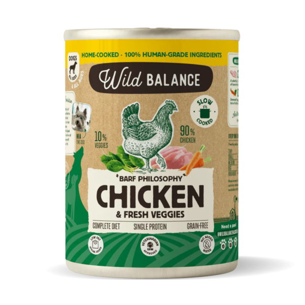 Lata-de-Pollo-para-perros-400g-Filosofia-BARF-Wild-Balance